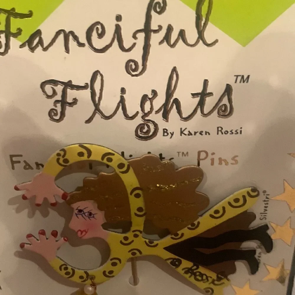 Karen Rossi Fanciful Flights Animal Shopper Lapel Pin